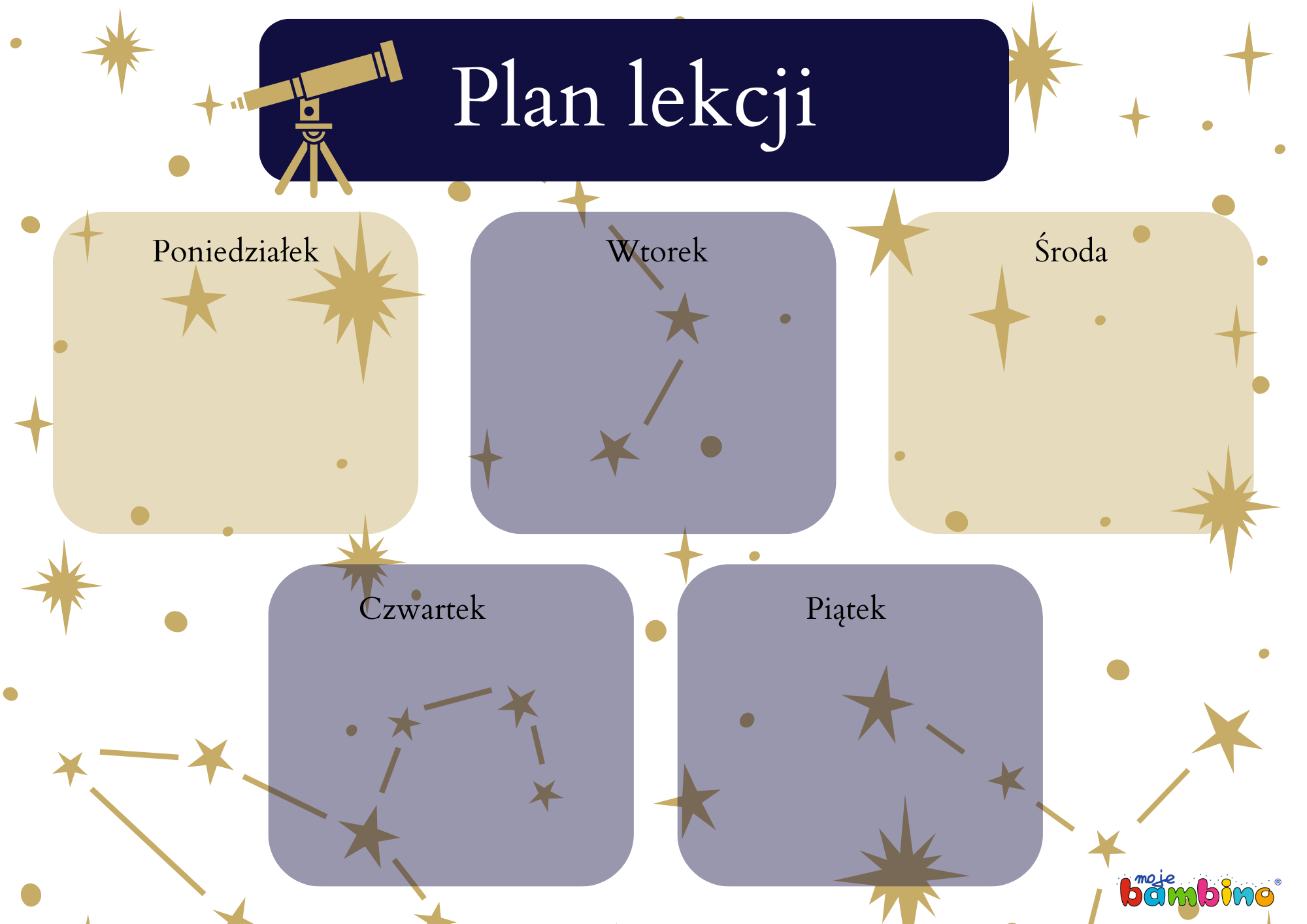 plan lekcji na tydzień
